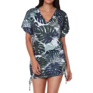 Bar III Moody Tropics Caftan Swim Cover-up